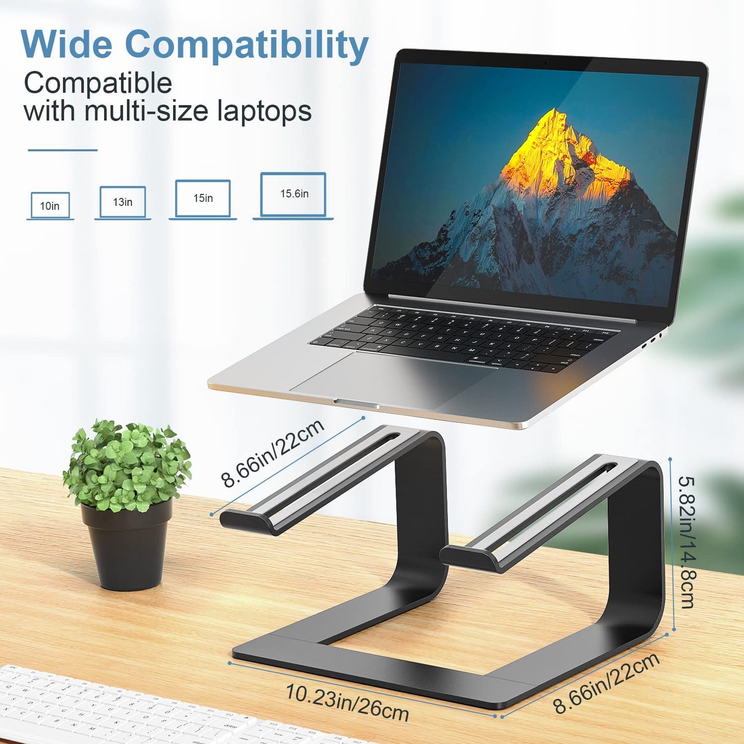 Wide Compatibility | Pericat LS01 Detachable Laptop Stand - Black