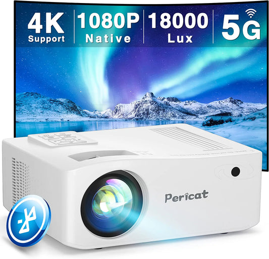 Pericat PT01 Native 1080P Outdoor Movie Projector with 350" Display