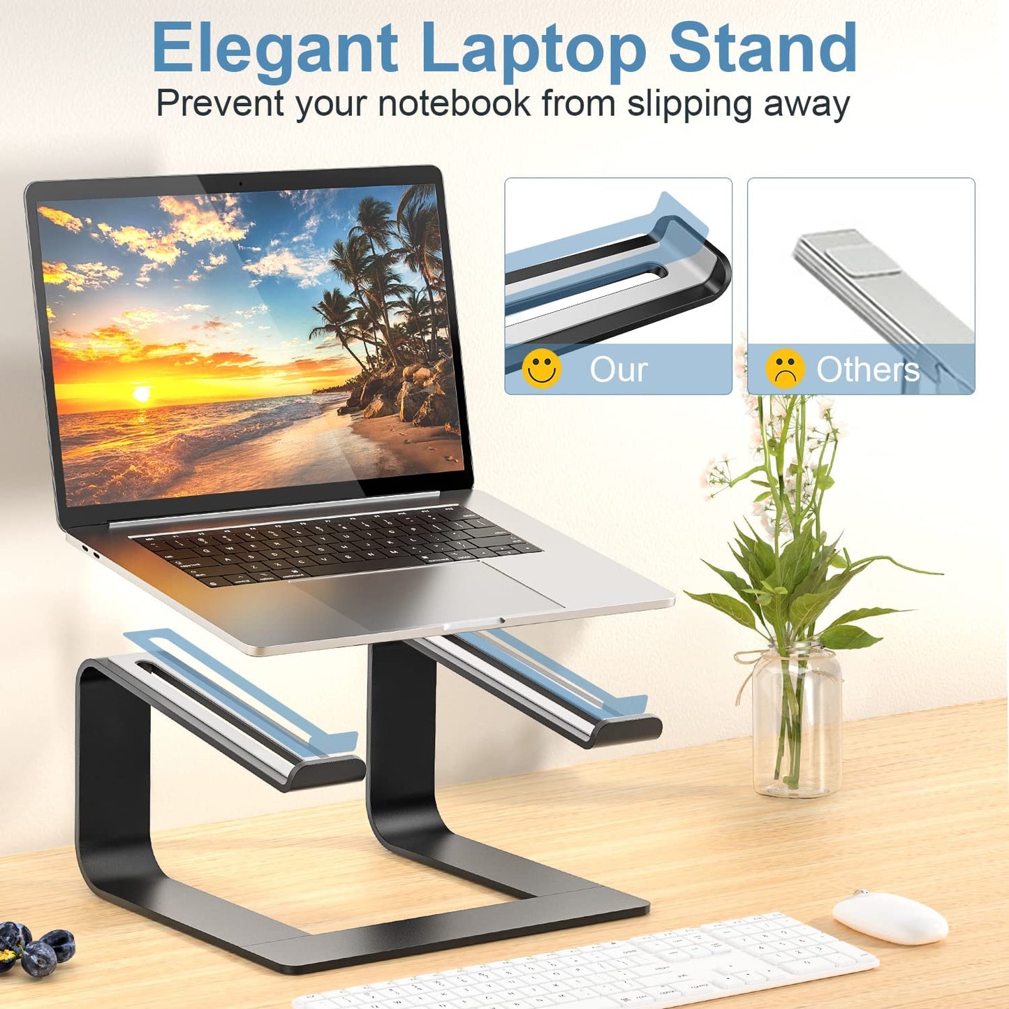 Elegant Laptop Stand | Pericat LS01 Detachable Laptop Stand - Black