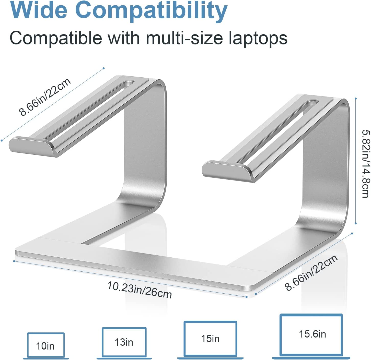 Compatible with multi-size laptops | Pericat LS01 Detachable Laptop Stand - Silver