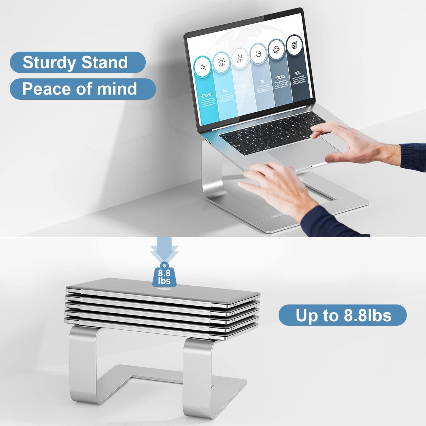 Sturday stand peace of mind | Pericat LS01 Detachable Laptop Stand - Silver